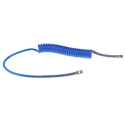 RS PRO 2 m Blue Polyurethane Recoil Hose, 65 °C Max Operating Temperature, 10 bar Pressure, BSPT 1/4" Male Connector 917-2325