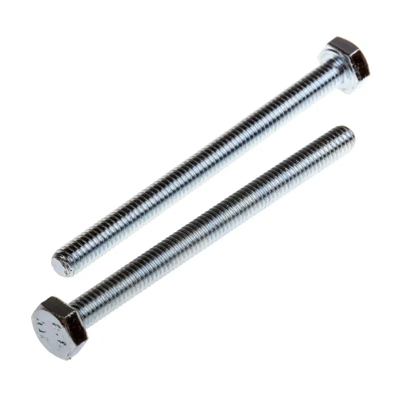 RS PRO Bright Zinc Steel Hex Bolt M4 x 50 mm, Grade 8.8, DIN 933 917-2810