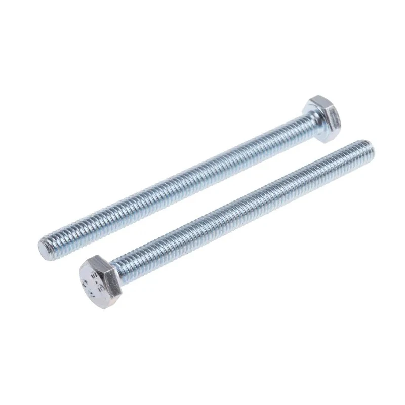 RS PRO Bright Zinc Steel Hex Bolt M6 x 75 mm Grade 8.8 DIN 933 917-2854