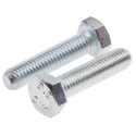 RS PRO Bright Zinc Steel Hex Bolt M8 x 35 mm Grade 8.8 High Tensile DIN 933 917-2873