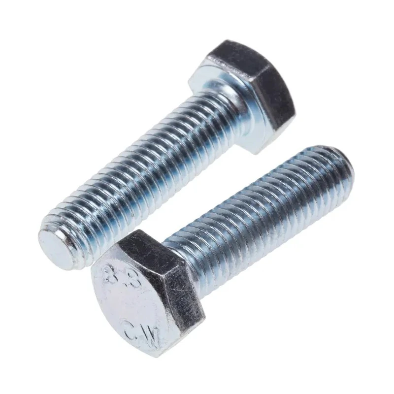 RS PRO Bright Zinc Steel Hex Bolt M10 x 55 mm Grade 8.8 Steel DIN 933 917-2915
