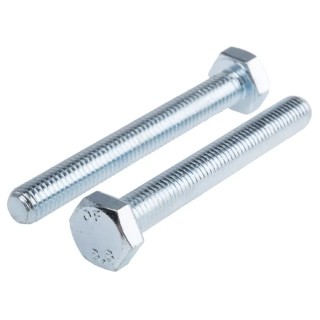 RS PRO Bright Zinc Steel Hex Bolt M10 x 80 mm Grade 8.8 Metric Thread DIN 933 917-2921