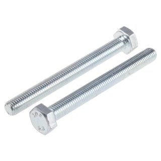 RS PRO High Tensile Bright Zinc Steel Hex Bolt M10 x 100 mm Grade 8.8 DIN 933 917-2933