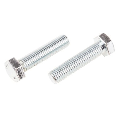 RS PRO Steel Hex Bolt M14 x 60 mm Bright Zinc Finish Grade 8.8 DIN 933 917-3003