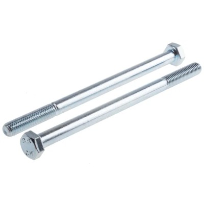 RS PRO Bright Zinc Plated Steel Hex Bolt M8 x 130 mm 8.8 Grade DIN 931 917-3157
