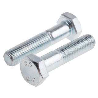 RS PRO Bright Zinc Plated Steel Hex Bolt M10 x 65 mm Grade 8.8 DIN 931 917-3160