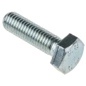 RS PRO Bright Zinc Plated Steel Hex Bolt M10 x 35 mm 8.8 Grade High Tensile DIN 931 917-3163