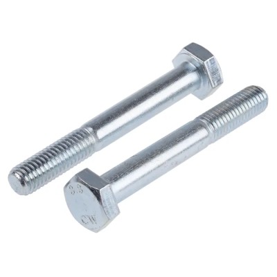 RS PRO Bright Zinc Plated Steel Hex Bolt M10 x 75 mm Grade 8.8, DIN 931 917-3179