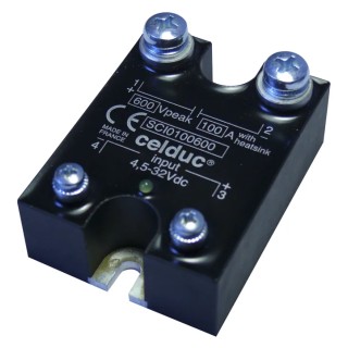 Celduc SCI Series Solid State Relay 100 A Load 600 V Load DIN Rail Mount Thyristor Output SCI0100600