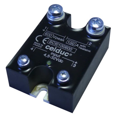 Celduc SCI Series Solid State Relay 100 A Load 600 V Load DIN Rail Mount Thyristor Output SCI0100600