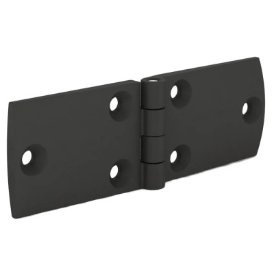 Pinet Black Polyamide Strap Screw Fixing Back Flap Hinge 40mm x 120mm x 5.2mm 5413570
