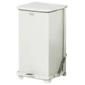 Rubbermaid Commercial Products Defenders® Square Step Can 25L White Pedal Galvanised Steel Waste Bin FGST12EPLWH