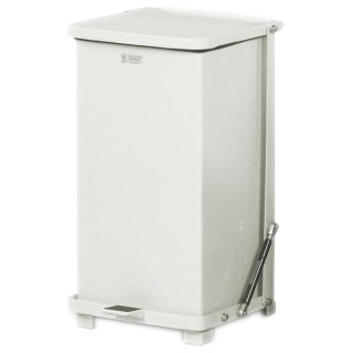 Rubbermaid Commercial Products Defenders® Square Step Can 25L White Pedal Galvanised Steel Waste Bin FGST12EPLWH