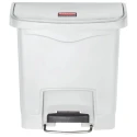 Rubbermaid Commercial Products Slim Jim White Pedal Polyethylene Waste Bin 15L 1883554
