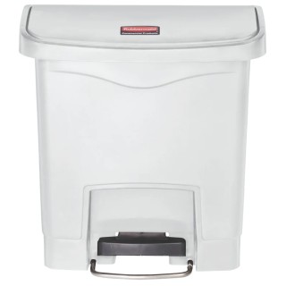 Rubbermaid Commercial Products Slim Jim White Pedal Polyethylene Waste Bin 15L 1883554