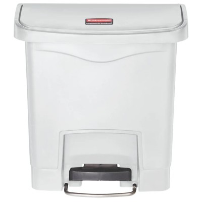 Rubbermaid Commercial Products Slim Jim White Pedal Polyethylene Waste Bin 15L 1883554