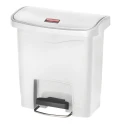 Rubbermaid Commercial Products Slim Jim White Pedal Polyethylene Waste Bin 15L 1883554