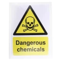 RS PRO Vinyl Hazard Warning Sign Label Self-Adhesive Toxic Dangerous Chemicals 150x200mm 917-5392