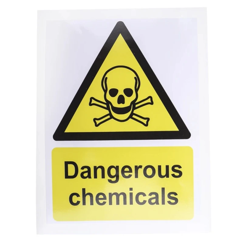 RS PRO Vinyl Hazard Warning Sign Label Self-Adhesive Toxic Dangerous Chemicals 150x200mm 917-5392
