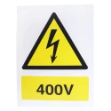 RS PRO Hazard Warning Sign Electrical Hazard 400V Black Yellow Plastic 150mm x 200mm 917-5431