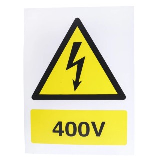 RS PRO Hazard Warning Sign Electrical Hazard 400V Black Yellow Plastic 150mm x 200mm 917-5431