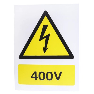 RS PRO Hazard Warning Sign Electrical Hazard 400V Black Yellow Plastic 150mm x 200mm 917-5431