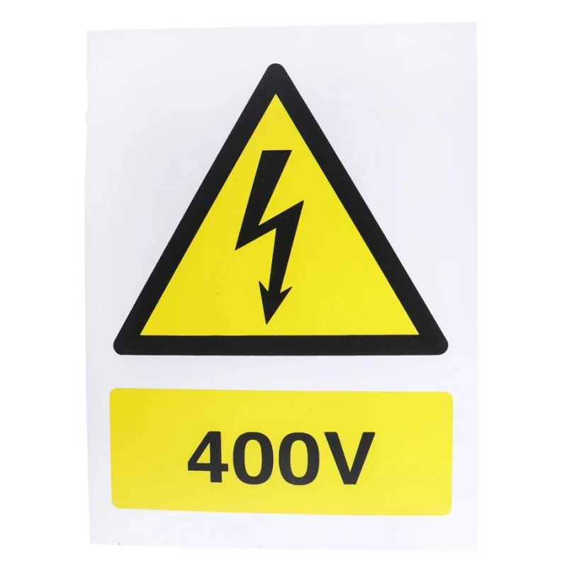 RS PRO Hazard Warning Sign Electrical Hazard 400V Black Yellow Plastic 150mm x 200mm 917-5431