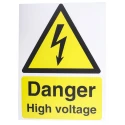 RS PRO Electrical Hazard Warning Sign Plastic 200mm x 150mm Danger High Voltage 917-5434
