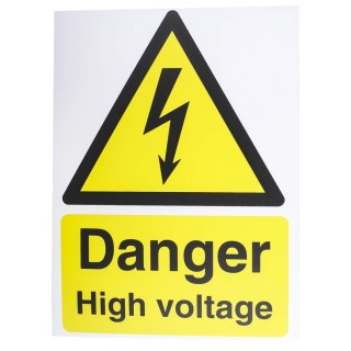 RS PRO Electrical Hazard Warning Sign Plastic 200mm x 150mm Danger High Voltage 917-5434