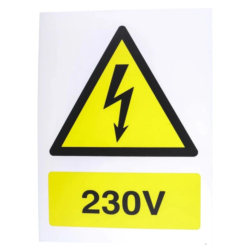 RS PRO Electrical Hazard Warning Sign Plastic Yellow Black 200mm x 150mm 917-5437