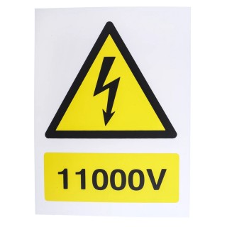 RS PRO Electrical Hazard Warning Sign Plastic Material Yellow Black Symbol and Text 150mm x 200mm 917-5440