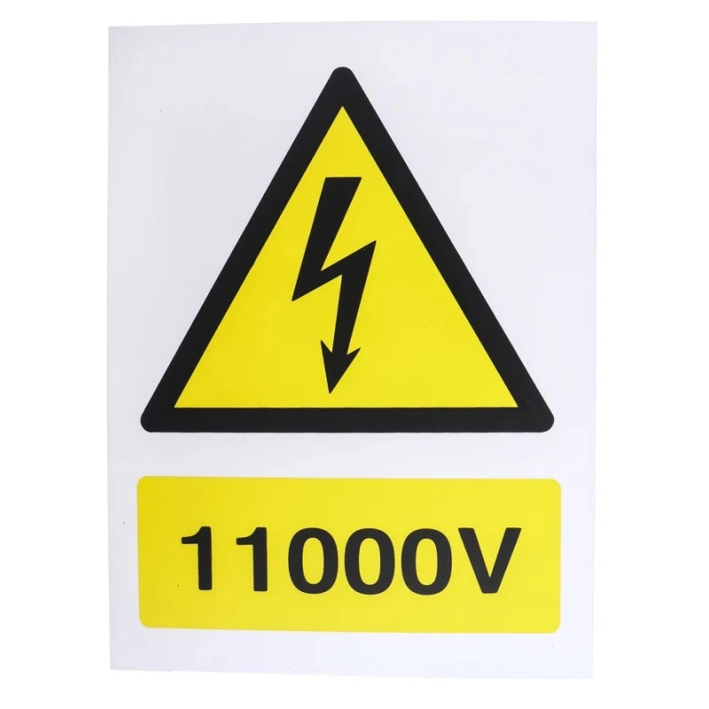 RS PRO Electrical Hazard Warning Sign Plastic Material Yellow Black Symbol and Text 150mm x 200mm 917-5440