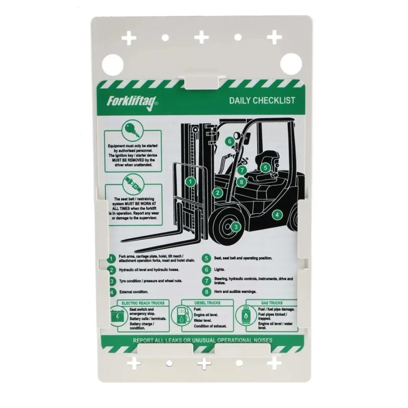 Brady Safety Forklift Tag Red on White English Language Kit with 10 Holders, 10 Inserts, 1 Pen FLT-GB-ETI-51-A