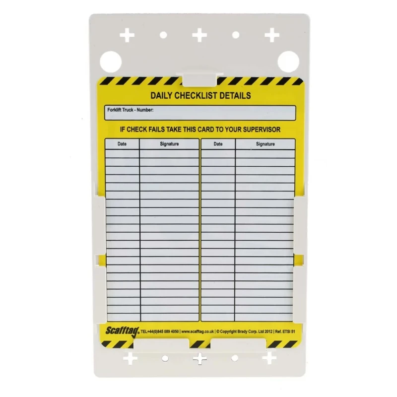 Brady Safety Forklift Tag Red on White English Language Kit with 10 Holders, 10 Inserts, 1 Pen FLT-GB-ETI-51-A
