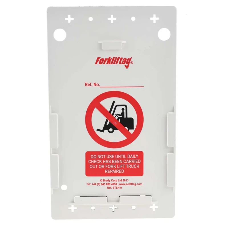 Brady Safety Forklift Tag Red on White English Language Kit with 10 Holders, 10 Inserts, 1 Pen FLT-GB-ETI-51-A