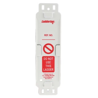 Brady Safety Ladder Tag, Red on White, English Language, 10 Per Pack LAD-GB-EITH-12-A