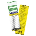Brady Safety Ladder Tag, Black, Yellow, Green, White, English Language, 1 Per Pack LAD-GB-EITL-12-10