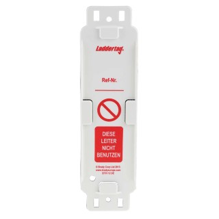 Brady Safety Ladder Tag, Red on White, German Language, Kit of 10 Holders, 10 Inserts & 1 Pen LAD-DE-EITH-L12-A