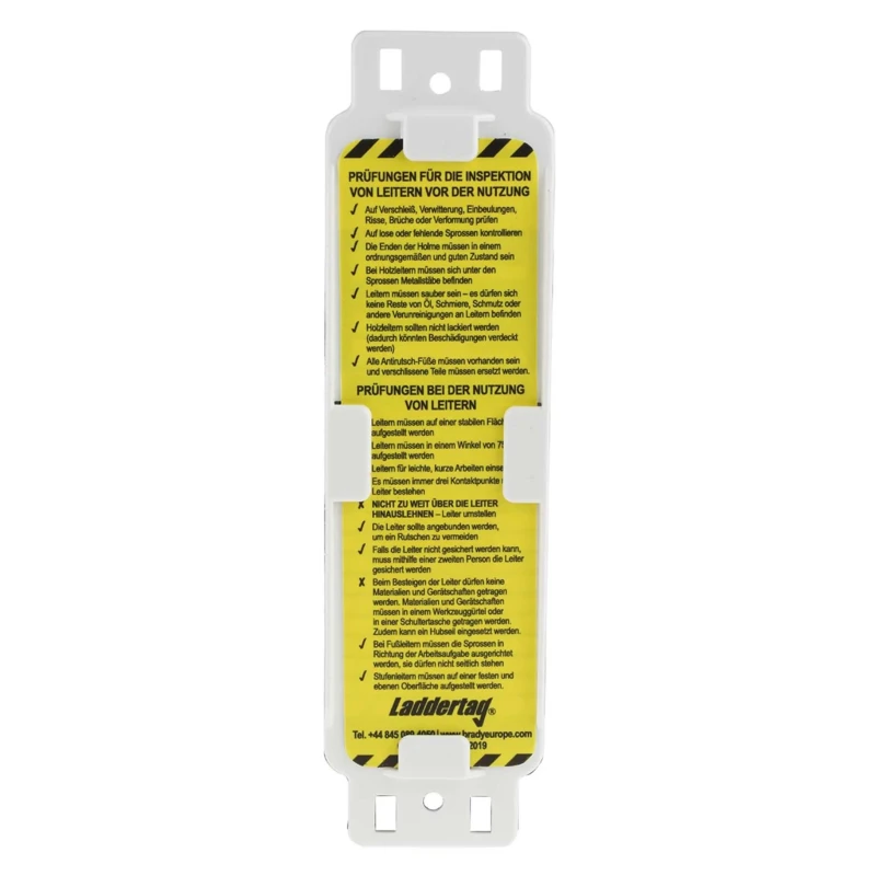 Brady Safety Ladder Tag, Red on White, German Language, Kit of 10 Holders, 10 Inserts & 1 Pen LAD-DE-EITH-L12-A