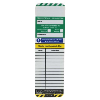Brady Safety Ladder Tag with White, Yellow, Green, Black Inserts German Language LAD-DE-EITL-12-10