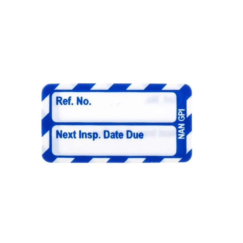 Brady Nanotag Safety Labels White on Blue English Language 20 Per Pack NAN-NAN-GPI-BL-20
