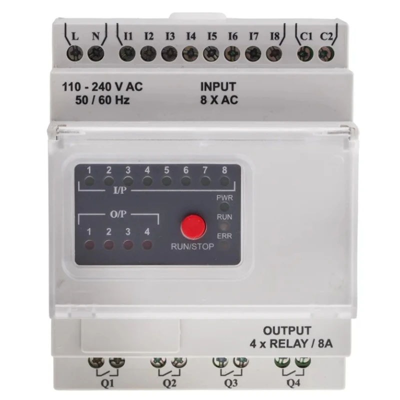 RS PRO Logic Module 8-Input Digital Input 4-Output Digital Output 110-240V AC 8A 917-6373
