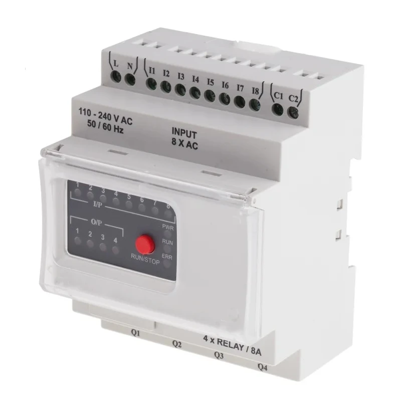 RS PRO Logic Module 8-Input Digital Input 4-Output Digital Output 110-240V AC 8A 917-6373