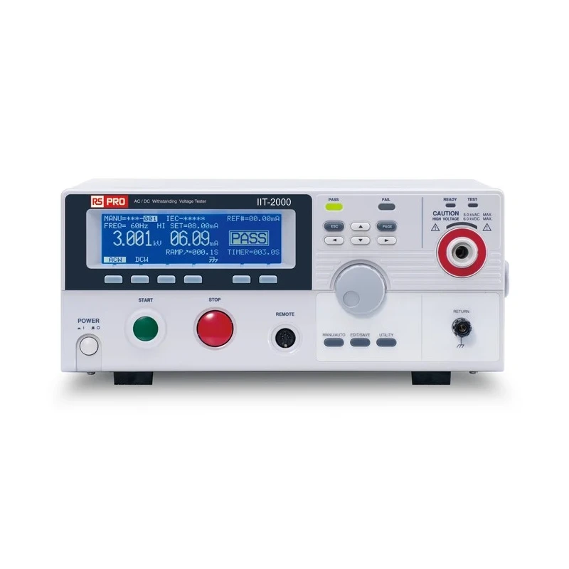 RS PRO Dielectric Strength Tester IIT2000, 50 V Min, 6000 V dc Max, 1mA Test Current IIT2000