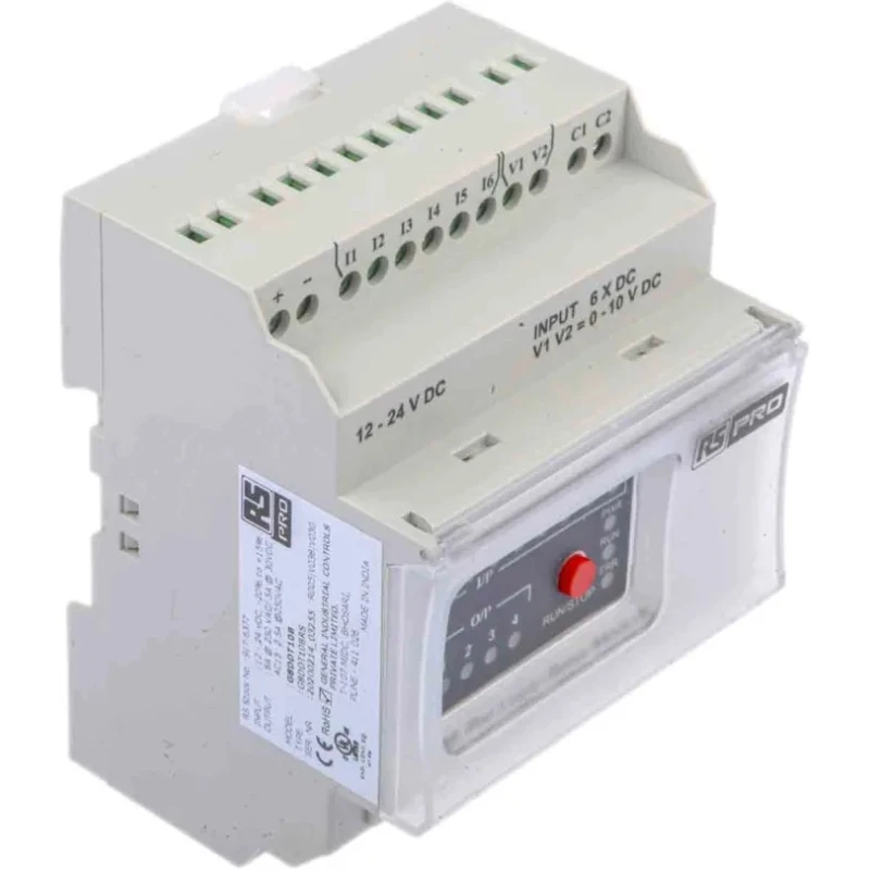 RS Pro Logic Module, 8-Input Analogue and Digital Input, 4 Output Digital Relay, Serial Communication, 12-24 V DC 917-6377