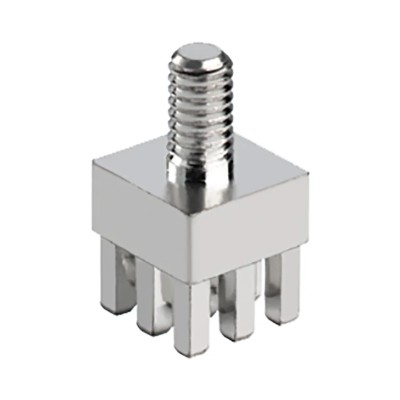 ERNI Screw Terminal Vertical 160A Tin Plated Silver 16 Legs 4 Rows M4 Screw Size 2.54mm Pitch 225676 / 225676-E