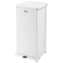 Rubbermaid Commercial Products Defenders Pedal Galvanised Steel Waste Bin 49L White FGST24EPLWH