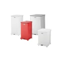 Rubbermaid Commercial Products Defenders Pedal Galvanised Steel Waste Bin 49L White FGST24EPLWH