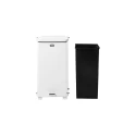 Rubbermaid Commercial Products Defenders Pedal Galvanised Steel Waste Bin 49L White FGST24EPLWH