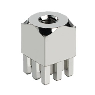 ERNI Vertical Screw Terminal, 90A, 2.54mm Pitch, 9 Legs, 5 Rows, M3 Screw Size, Tin Plated Body, Silver 225681 / 225681-E